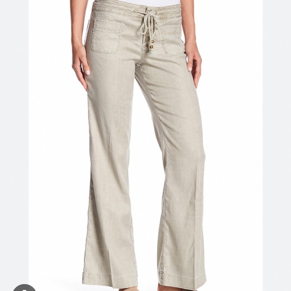 Level 99 Pants - LEVEL 99 linen tencel straight leg pants, 27P.